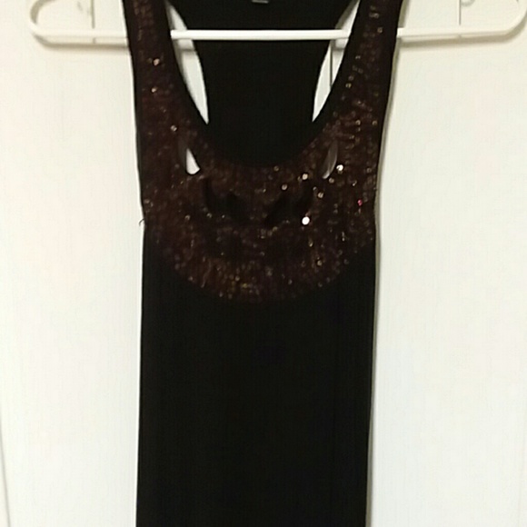 Twenty One copper/gold sequin cutout tank top - Picture 2 of 2